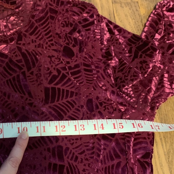 Iron Fist CaveCreeps Babydoll Dress (burgundy velvet, deadstock) - Picture 5 of 7